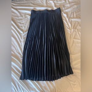 H&M Black Silk MIDI Shift Skirt